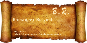 Baranyay Roland névjegykártya